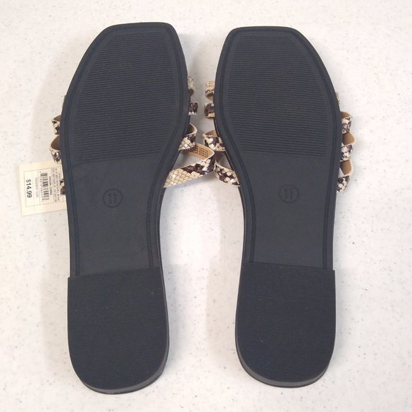 A New Day Sandals Snakeskin Size 11 Women Embossed Strappy Slide On Sandal NWT - Picture 6 of 8